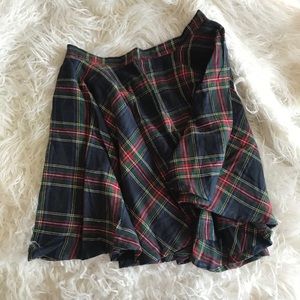 Plaid Skirt with Exposed Zipper
